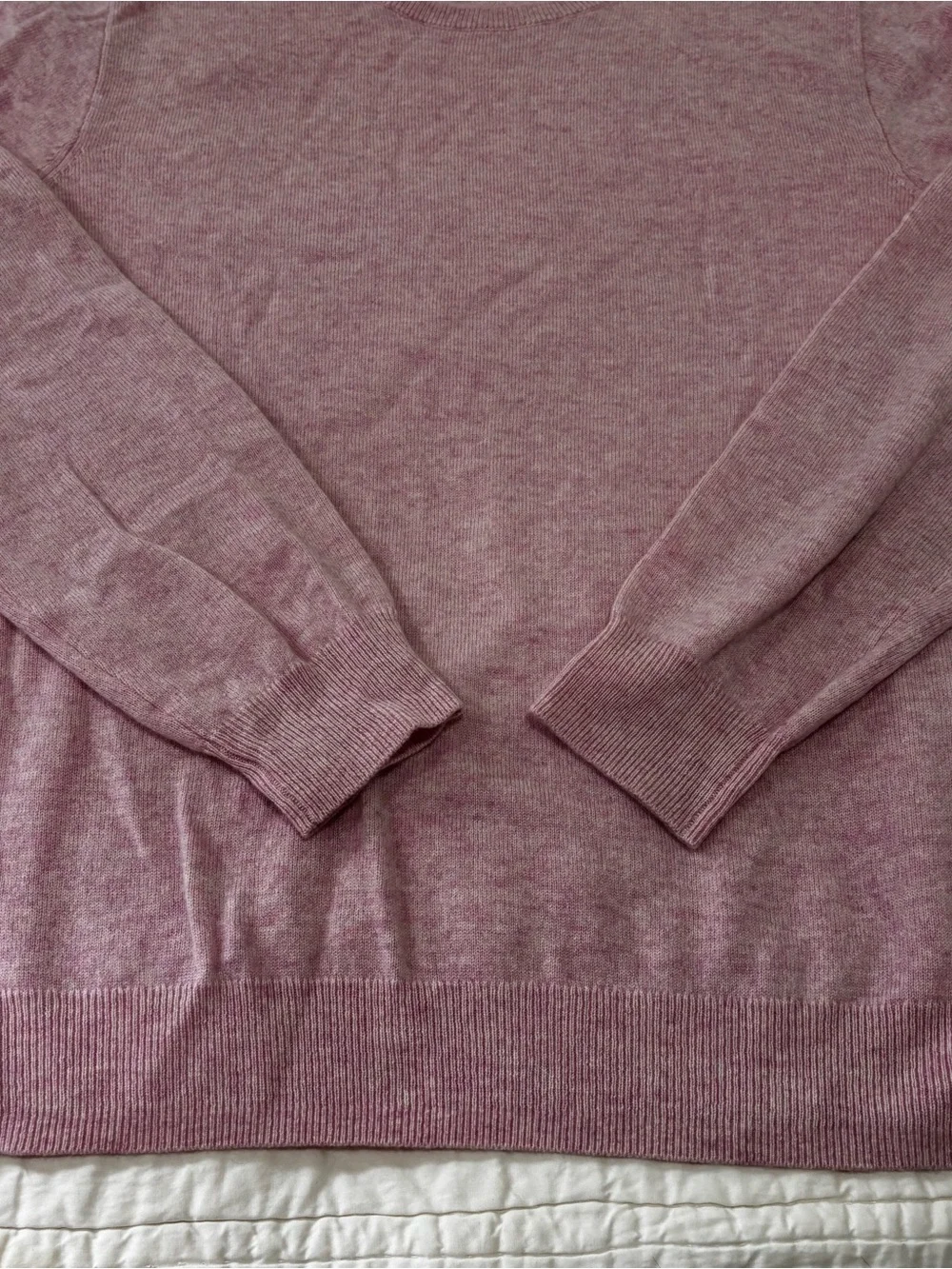 J. Crew Mens XL Cashmere crewneck costal soft marbled pink lightweight sweater